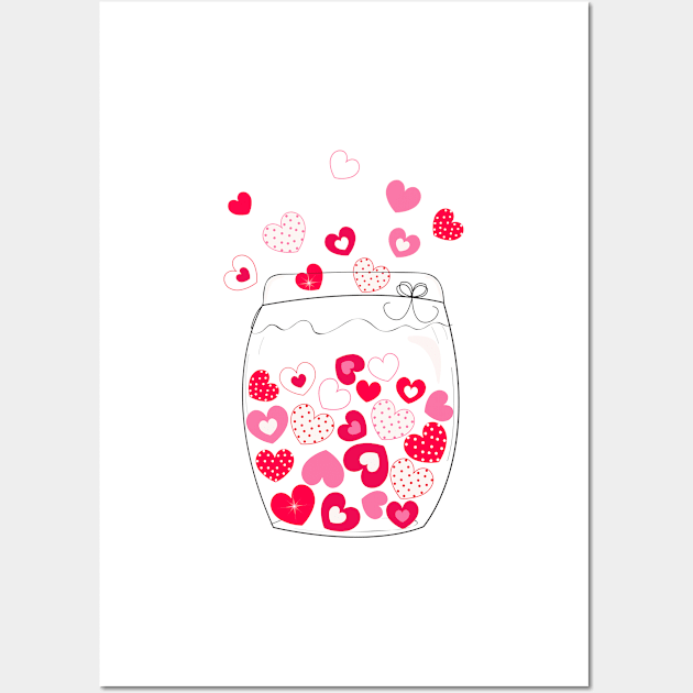 Jar of hearts Wall Art by GULSENGUNEL